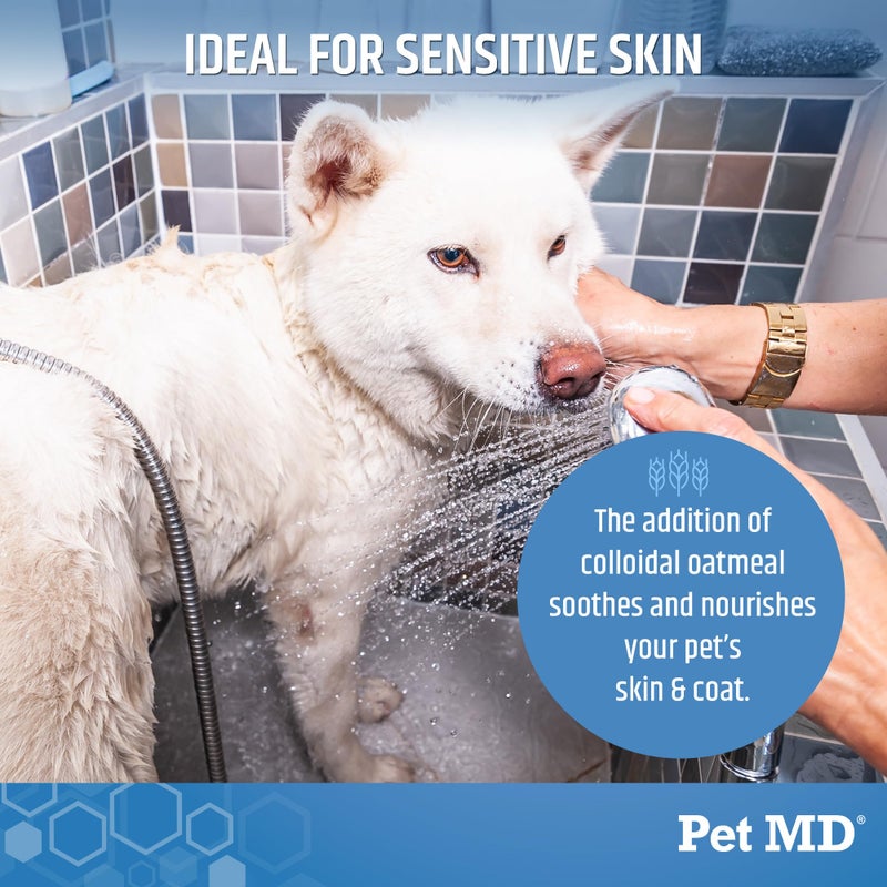 Pet MD Bright Whitening Shampoo for Dogs & Cats - Tearless Protein Enriched Shampoo w/Oatmeal for Brightening White & Light Colored Coats - Cleans, Adds Luster, & Controls Matting & Tangling - 12 oz - Image 4